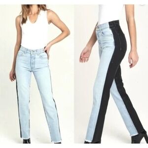 Revice Women's Harlow Straight Jeans Size 26 Two-Tone Denim